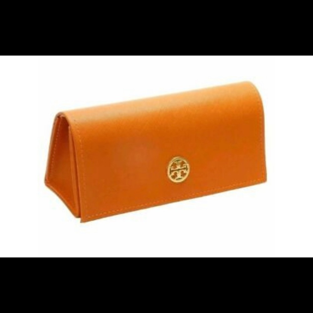 Tory Burch Tan Leather Eye Glasses Case EUC